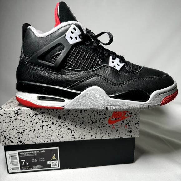 Size 7 - Nike Air Jordan 4 Retro GS Bred Reimagined Men's Shoes